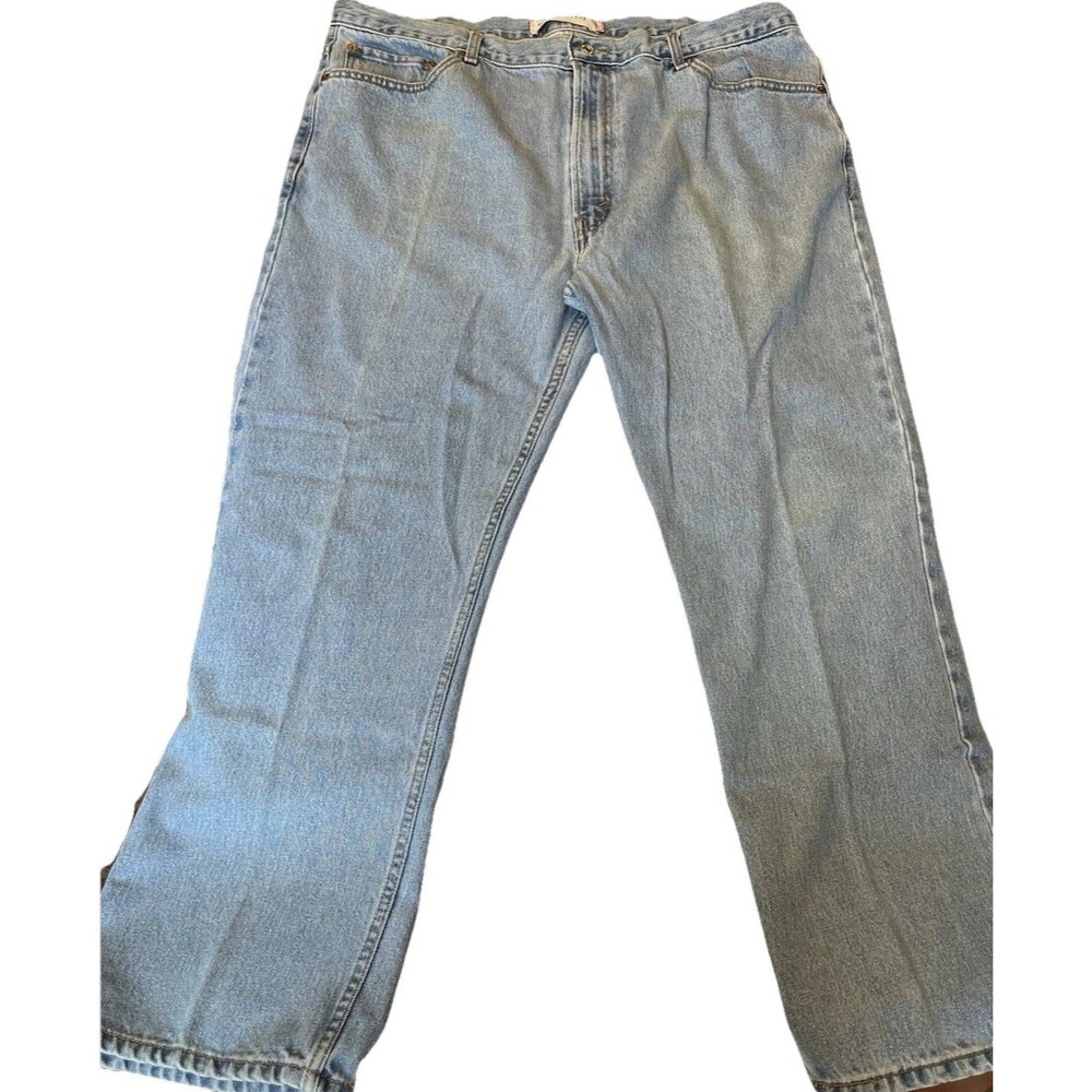 Levis 505 Jeans Mens 42X30 Blue Regular Fit Straight Leg Light Wash Denim